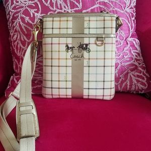 Multi-colored Plaid Authentic Coach Crossbody